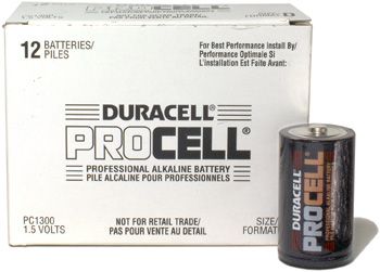 Duracell D12 PROCELL Professional Alkaline Batteries, 12 pack, Bulk packaged for commercial use, 1.5 V DC Output Voltage (D12PROCELL, D12-PROCELL D 12 PROCELL) 