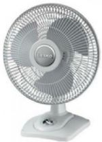 Lasko D12900 12&#8243; Oscillating Premium Table Fan; Convenient front-mounted controls; Metallic accents; Three quiet speeds; Wide-area oscillation; Tilt-back feature; Carry handle; Simple "no tool" assembly; Ideal for all rooms; Includes a patented, fused safety plug; E.T.L. listed; 11-1/2' L x 14-1/4' W x 18-1/2' H; UPC 046013453105 (D12900 D12900) 