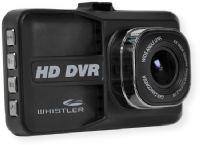 Whistler D14VR HD Dash Cam With 3" Screen; Black; High def 1280 x 720p / 30fps; 3" LCD monitor; 120 degree viewing angle; Seamless loop recording; Micro SD up to 32GB; 4x digital zoom; Parking monitor function; Motion detection function; G sensor; HDMI playback capability; UPC 052303408397 (D14VR D14-VR D14VRCAMERA D14VR-CAMERA D14VRWHISTLER D14VR-WHISTLER)  
