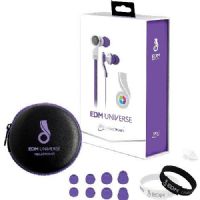 MEElectronics D1PPP Universe In-Ear Headphones with Mic & Remote, Purple; 9mm neodymium drivers; Inspired by and designed for Electronic Dance Music; Tuned for EDM with enhanced bass, spacious sound, and excellent dynamics; Inline microphone & remote; Noise-isolating in-ear fit with angled nozzle; UPC 736211206763 (D1P-PP D1P PP D1-P-PP) 