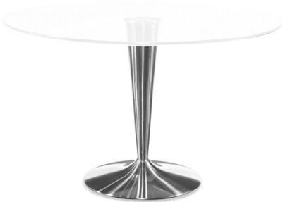 Bassett Mirror D2074-701BEC Model D2074-701B Thoroughly Modern Concorde Dining Table Base ONLY, Polished Chrome Finish, Dimensions 29