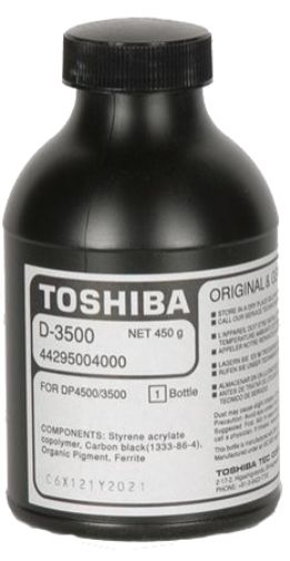 Toshiba D3500 Estudio Black Developer, For use with E-Studio 35/352/3500/350/450/28/45/452, DP 4500/3500, Laser Print Technology, 93000 Pages Page Yield, New Genuine Original OEM Toshiba Brand, UPC 708562452311 (D3500 D-3500 D 3500)