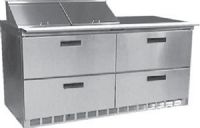 Delfield D4460N-12 Salad Prep Refrigerator, 12 Amps, 60 Hertz, 1 Phase, 115 Voltage, 12 Pans 1/6 Size Pan Capacity, Drawers Access, 20.2 cu. ft. Capacity, Bottom Mounted Compressor Location, Front Breathing Compressor Style, 1/2 HP Horsepower, 4 Number of Drawers, Air Cooled Refrigeration, Counter Height Style, Standard Top Top Type, Dent-resistant ABS interior, Stainless steel top, front, and sides, UPC 400010733507 (D4460N-12 D4460N 12 D4460N12)  