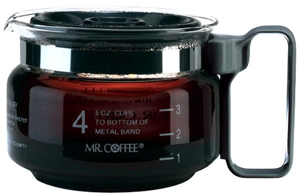 Mr. Coffee D4B-1; 4-Cup, Black, replacement Glass Decanter; Fits AD, AR, BL, HC, NR, PR, TR and VL Series Coffeemakers (D4B D4B1 D4-B D-4B D4 D40 D4O D4B-1 D4B 1 Coffee Maker)