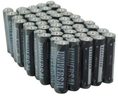 Universal Battery D5312/D5912 Alkaline Battery Box, AA 50 Pack, UPC 806593453120 (D5312D5912 D5312-D5912 D5312 D5912)