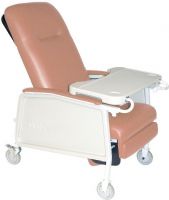 Drive Medical D574EW-R Three Position Heavy Duty Bariatric Geri Chair Recliner, Rose, 20" Seat Depth, 25" Seat Width, 24.5" Width Between Arms, 21" Seat to Floor Height, 9.5" Seat to Armrest Height, 26.5" Armrest to Floor Height, 500 lbs Product Weight Capacity, Comfortable built-in headrest, Moisture barrier on seat prevents seepage, Side panels "pop off" for easy cleaning and maintenance, UPC 822383144894 (D574EW-R D574EW R D574EWR) 