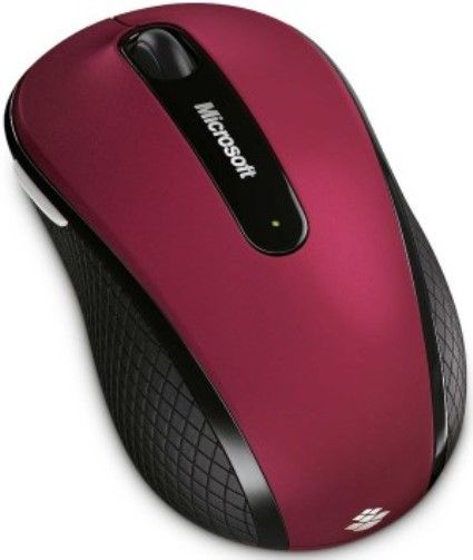 Microsoft D5D-00038 Wireless Mobile Mouse 4000; Red Top with Black Sides; 2.39
