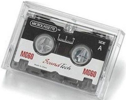 DaFuture MC60 SoundTech 60 minute Leaderless Microcassette Tape, Clear Plastic Holder, 60 minutes recording time - 30 minutes each side, Anti-static guide roller reduces tape flutter, Strong tape formulation to reduce stretching and produce better quality playback (DAFUTUREMC60 DAFUTURE-MC60 MC-60 MC 60)