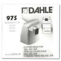Dahle 975 Replacement Head for 507 and 508; Quickly and easily cuts paper, photographs, and films accurately and precisely; Features include a ground rotary blade which is totally enclosed in plastic housing to ensure safety, aluminum guide bar, clear plastic clamp strip, and twin side rules; Metal baseboard is gridded with a variety of standard cutting sizes, as well as a protractor for angled cuts; Shipping Weight 1.00 lb; UPC 076769975002 (DAHLE975 DAHLE-975 OFFICE CUTTER) 