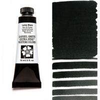 Daniel Smith 284600003 Extra Fine Watercolor 15ml Lamp Black; These paints are a go to for many professional watercolorists, featuring stunning colors; Artists seeking a quality watercolor with a wide array of colors and effects; This line offers Lightfastness, color value, tinting strength, clarity, vibrancy, undertone, particle size, density, viscosity; Dimensions 0.76" x 1.17" x 3.29"; Weight 0.06 lbs; UPC 743162008582 (DANIELSMITH284600003 DANIELSMITH-284600003 WATERCOLOR) 