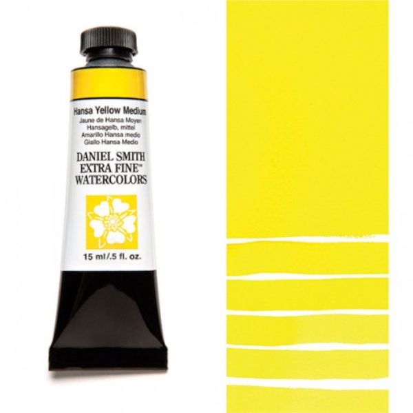 Daniel Smith 284600040 Extra Fine Watercolor 15ml Hansa Yellow Deep; These paints are a go to for many professional watercolorists, featuring stunning colors; Artists seeking a quality watercolor with a wide array of colors and effects; This line offers Lightfastness, color value, tinting strength, clarity, vibrancy, undertone, particle size, density, viscosity; Dimensions 0.76