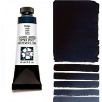Daniel Smith 284600046 Extra Fine Watercolor 15ml Indigo; These paints are a go to for many professional watercolorists, featuring stunning colors; Artists seeking a quality watercolor with a wide array of colors and effects; This line offers Lightfastness, color value, tinting strength, clarity, vibrancy, undertone, particle size, density, viscosity; Dimensions 0.76" x 1.17" x 3.29"; Weight 0.06 lbs; UPC 743162009008 (DANIELSMITH284600044 DANIELSMITH-284600044 WATERCOLOR) 