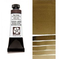 Daniel Smith 284600097 Extra Fine Watercolor 15ml Raw Umber; These paints are a go to for many professional watercolorists, featuring stunning colors; Artists seeking a quality watercolor with a wide array of colors and effects; This line offers Lightfastness, color value, tinting strength, clarity, vibrancy, undertone, particle size, density, viscosity; Dimensions 0.76" x 1.17" x 3.29"; Weight 0.06 lbs; UPC 743162009503 (DANIELSMITH284600097 DANIELSMITH-284600097 WATERCOLOR) 