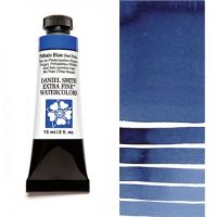 Daniel Smith 284600119 Extra Fine Watercolor 15ml Phthalo Blue RS; These paints are a go to for many professional watercolorists, featuring stunning colors; Artists seeking a quality watercolor with a wide array of colors and effects; This line offers Lightfastness, color value, tinting strength, clarity, vibrancy, undertone, particle size, density, viscosity; Dimensions 0.76" x 1.17" x 3.29"; Weight 0.06 lbs; UPC 743162009718 (DANIELSMITH284600119 DANIELSMITH-284600119 WATERCOLOR) 