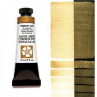 Daniel Smith 284640017 Extra Fine Watercolor 15ml Iridescent Gold; These paints are a go to for many professional watercolorists, featuring stunning colors; Artists seeking a quality watercolor with a wide array of colors and effects; This line offers Lightfastness, color value, tinting strength, clarity, vibrancy, undertone, particle size, density, viscosity; Dimensions 0.76" x 1.17" x 3.29"; Weight 0.06 lbs; UPC 743162010073 (DANIELSMITH284640017 DANIELSMITH-284640017 WATERCOLOR) 