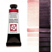 Daniel Smith 284640028 Extra Fine Watercolor 15ml Iridescent Garnet; These paints are a go to for many professional watercolorists, featuring stunning colors; Artists seeking a quality watercolor with a wide array of colors and effects; This line offers Lightfastness, color value, tinting strength, clarity, vibrancy, undertone, particle size, density, viscosity; Dimensions 0.76" x 1.17" x 3.29"; Weight 0.06 lbs; UPC 743162010189 (DANIELSMITH284640028 DANIELSMITH-284640028 WATERCOLOR) 