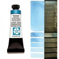 Daniel Smith 284640044 Extra Fine Watercolor 15ml Duochrome Cabo Blue; These paints are a go to for many professional watercolorists, featuring stunning colors; Artists seeking a quality watercolor with a wide array of colors and effects; This line offers Lightfastness, color value, tinting strength, clarity, vibrancy, undertone, particle size, density, viscosity; Dimensions 0.76" x 1.17" x 3.29"; Weight 0.06 lbs; UPC 743162018048 (DANIELSMITH284640044 DANIELSMITH-284640044 WATERCOLOR) 