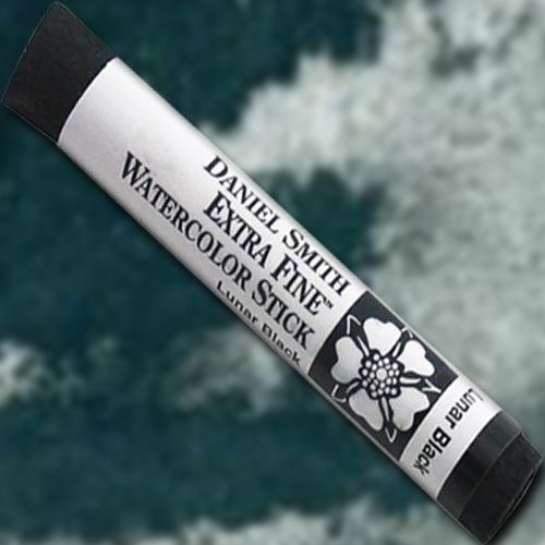 Daniel Smith 284670013 Extra Fine, Watercolor Stick 12ml Lunar Black; Daniel Smith Extra Fine Watercolor Sticks offer the same superior intensity as the Daniel Smith line of Extra Fine Watercolor paints with the convenience and portability of half pans; Each stick is packed with pure pigment and produces vibrant, strong color when wet or use them dry to build texture; UPC 743162029341 (DANIELSMITH284670013 DANIEL SMITH 284670013 WATERCOLOR 12ml LUNAR BLACK)