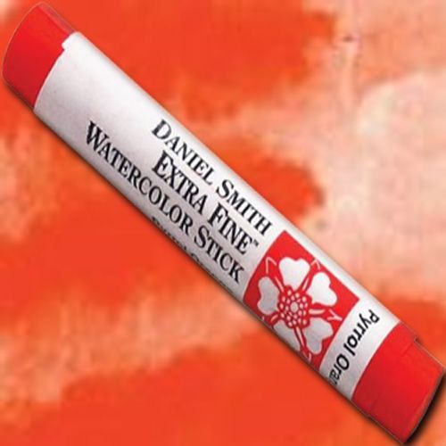 Daniel Smith 284670049 Extra Fine, Watercolor Stick 12ml Pyrrol Orange; Daniel Smith Extra Fine Watercolor Sticks offer the same superior intensity as the Daniel Smith line of Extra Fine Watercolor paints with the convenience and portability of half pans; Each stick is packed with pure pigment and produces vibrant, strong color when wet or use them dry to build texture; UPC 743162029839 (DANIELSMITH284670049 DANIEL SMITH 284670049 WATERCOLOR 12ml PYRROL ORANGE)