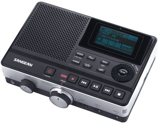 Sangean DAR-101 Digital MP3 Recorder, Built-in High Fidelity Stereo Microphone with Dual AGC Loop, Telephone/Music/Reminder Mode, LCD Display with Adjustable Backlight, Standby Record/Timer Play, 64k/128k/192k bps Recording Density, Adjustable Recording Level and Balance, SD Card by MP3 Format, Telephone Record by Hook On/Off Control, Internal Microphone, UPC 729288029151 (DAR-101 DAR101 DAR 101) 