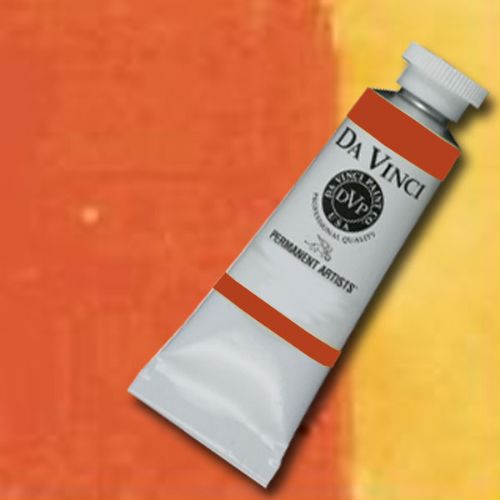 Da Vinci DAV204 Artists', Watercolor Paint 37ml Benzimida Orange; All Da Vinci watercolors have been reformulated with improved rewetting properties and are now the most pigmented watercolor in the world; Expect high tinting strength, maximum light-fastness, very vibrant colors, and an unbelievable value;  UPC 643822204371 (DAVINCIDAV204 DAVINCI DAV204 DA VINCI DAV 204 DAVINCI-DAV204 DA-VINCI DAV-204 ALVIN)