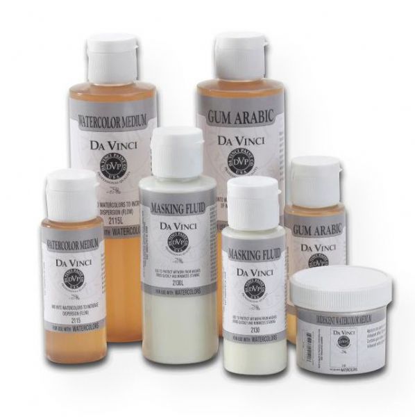 Da Vinci DAV2120 Iridescent Medium 2 oz; Mix with wet paint or apply on top of dried watercolor areas to produce iridescent effect; Easily diluted with water; Contains gum arabic, odorless additives, iridescent white pigment, and water; Non-toxic, conforms to ASTM; 2 oz bottle; Shipping Weight 0.25 lb; Shipping Dimensions 2.00 x 2.00 x 1.00 in; UPC 643822212024 (DAVINCIDAV2120 DAVINCI-DAV2120 DAVINCI/DAV2120 ARTWORK)