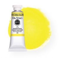 Da Vinci DAV218 Artists' Watercolor Paint 37ml Cadmium Yellow Lemon; All Da Vinci watercolors have been reformulated with improved rewetting properties and are now the most pigmented watercolor in the world; Expect high tinting strength, maximum light-fastness, very vibrant colors, and an unbelievable value; Transparency rating: T=transparent, ST=semitransparent, O=opaque, SO=semi-opaque; UPC 643822218378  (DA-VINCI-218 DAVINCI218 PAINTING ALVIN) 