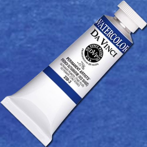 Da Vinci DAV238-3 Artists', Watercolor Paint 37ml French Ultramarine; All Da Vinci watercolors have been reformulated with improved rewetting properties and are now the most pigmented watercolor in the world; Expect high tinting strength, maximum light-fastness, very vibrant colors, and an unbelievable value;  UPC 643822238338 (DAVINCI DAV238-3 DAV2383 DA VINCI ALVIN FRENCH ULTRAMARINE ALVIN)