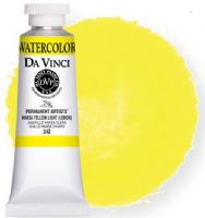 Da Vinci DAV242 Artists Watercolor Paint 37ml Hansa Yellow Light; All Da Vinci watercolors have been reformulated with improved rewetting properties and are now the most pigmented watercolor in the world; Expect high tinting strength, maximum light fastness, very vibrant colors, and an unbelievable value; UPC 643822242373 (239 DAV239 WATERCOLOR-239 DAVINCI239 DAVINCI-239 DAVINCI-DAV-239 ALVIN) 