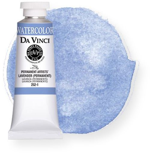 Da Vinci DAV252-1 Artists Watercolor Paint 37ml Lavender; All Da Vinci watercolors have been reformulated with improved rewetting properties and are now the most pigmented watercolor in the world; Expect high tinting strength, maximum light fastness, very vibrant colors, and an unbelievable value; UPC 643822252136 (DAV2521 DAV252-1 WATERCOLOR-DAV252-1 DAVINCIDAV252-1 DAVINCI-DAV2521 DAVINCI-DAV252-1 ALVIN)