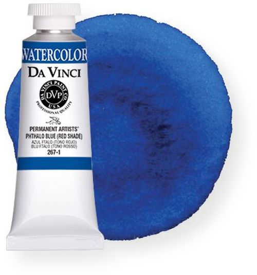 Da Vinci DAV267-1 Artists Watercolor Paint 37ml Phthalo Blue Red Shade; All Da Vinci watercolors have been reformulated with improved rewetting properties and are now the most pigmented watercolor in the world; Expect high tinting strength, maximum light fastness, very vibrant colors, and an unbelievable value; UPC 643822267130 (DAV267-1 DAV2671 DAV-2671 DAVINCIDAV267-1 DAVINCI-DAV267-1 DAVINCI.DAV2671 ALVIN)