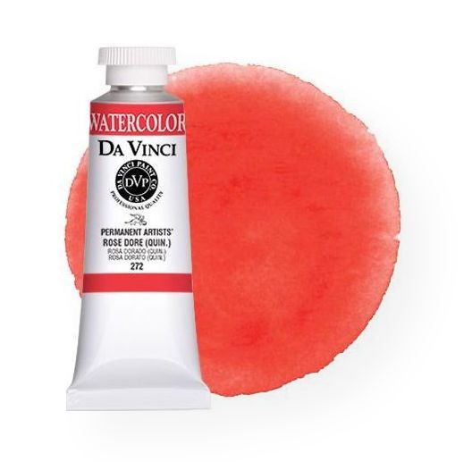 Da Vinci DAV272 Artists' Watercolor Paint 37ml Rose Dore; All Da Vinci watercolors have been reformulated with improved rewetting properties and are now the most pigmented watercolor in the world; Expect high tinting strength, maximum light-fastness, very vibrant colors, and an unbelievable value; Transparency rating: T=transparent, ST=semitransparent, O=opaque, SO=semi-opaque; UPC 643822272370 (DAVINCI-DAV272 DAVINCI-272 DA-VINCI-272 ARTISTS-DAV272 PAINTING)