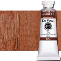 Da Vinci 104-2 Oil Color Paint, 37ml, Arizona Red; All permanent with the highest resistance to fading; This collection of professional oil colors is formulated with the finest raw materials from around the world and is the only brand made using 100 percent ASTM pigments; Soft and creamy consistency using pure and refined linseed oil; Conforms to ASTM-4302; UPC 643822104244 (DA VINCI DAV104-2 104-2 1042 ALVIN ARIZONA RED) 