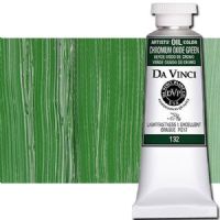 Da Vinci 132 Oil Color Paint, 37ml, Chromium Oxide Green; All permanent with the highest resistance to fading; This collection of professional oil colors is formulated with the finest raw materials from around the world and is the only brand made using 100 percent ASTM pigments; Soft and creamy consistency using pure and refined linseed oil; Conforms to ASTM-4302; UPC 643822132407 (DA VINCI DAV132 132 ALVIN CHROMIUM OXIDE GREEN) 