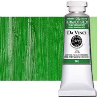 Da Vinci 163 Oil Color Paint, 37ml, Permanent Green; All permanent with the highest resistance to fading; This collection of professional oil colors is formulated with the finest raw materials from around the world and is the only brand made using 100 percent ASTM pigments; Soft and creamy consistency using pure and refined linseed oil; Conforms to ASTM-4302; UPC 643822163401 (DA VINCI DAV163 163 ALVIN PERMANENT GREEN) 