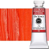 Da Vinci 165 Oil Color Paint, 37ml, Permanent Red; All permanent with the highest resistance to fading; This collection of professional oil colors is formulated with the finest raw materials from around the world and is the only brand made using 100 percent ASTM pigments; Soft and creamy consistency using pure and refined linseed oil; Conforms to ASTM-4302; UPC 643822165405 (DA VINCI DAV165 165 ALVIN PERMANENT RED) 