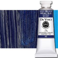 Da Vinci 167 Oil Color Paint, 37ml, Phthalo Blue; All permanent with the highest resistance to fading; This collection of professional oil colors is formulated with the finest raw materials from around the world and is the only brand made using 100 percent ASTM pigments; Soft and creamy consistency using pure and refined linseed oil; Conforms to ASTM-4302; UPC 643822167409 (DA VINCI DAV167 167 ALVIN PHTHALO BLUE) 