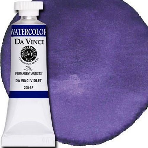 Da Vinci 200-5F Watercolor Paint, 15ml, Violet; All Da Vinci watercolors are finely milled with a high concentration of premium pigment and dispersed in the finest quality natural gum; Expect high tinting strength, very good to excellent fade-resistance (Lightfastness I and II), and maximum vibrancy; Use straight from the tube or fill your own watercolor pans and rewet; UPC 643822200557 (DA VINCI 200-5F 200 5F 2005F DAVINCI2005F ALVIN 15ml VIOLET)