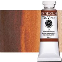 Da Vinci 205-1 Watercolor Paint, 37ml, Burnt Sienna Deep; All Da Vinci watercolors have been reformulated with improved rewetting properties and are now the most pigmented watercolor in the world; Expect high tinting strength, maximum light-fastness, very vibrant colors, and an unbelievable value; Transparency rating: T=transparent, ST=semitransparent, O=opaque, SO=semi-opaque; UPC 643822205132 (DA VINCI DAV205-1 205-1 2051 37ml ALVIN BURNT SIENNA DEEP) 