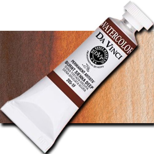 Da Vinci 205-1F Watercolor Paint, 15ml, Burnt Sienna Deep; All Da Vinci watercolors have been reformulated with improved rewetting properties and are now the most pigmented watercolor in the world; Expect high tinting strength, maximum light-fastness, very vibrant colors, and an unbelievable value; Sold by the each; UPC 643822205118 (DAVINCI2051F 2051F DA VINCI 205-1F WATERCOLOR 15ml BURNT SIENNA DEEP)