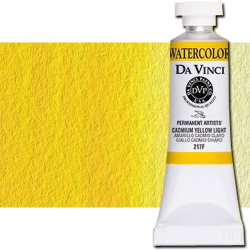 Da Vinci 217F Watercolor Paint, 15ml, Cadmium Yellow Light; All Da Vinci watercolors have been reformulated with improved rewetting properties and are now the most pigmented watercolor in the world; Expect high tinting strength, maximum light-fastness, very vibrant colors, and an unbelievable value; Transparency rating: T=transparent, ST=semitransparent, O=opaque, SO=semi-opaque; UPC 643822217159 (DA VINCI DAV217F 217F 15ml ALVIN CADMIUM YELLOW LIGHT)