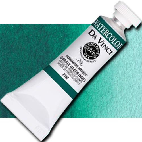 Da Vinci 232F Watercolor Paint, 15ml, Chromium Oxide Green; All Da Vinci watercolors are finely milled with a high concentration of premium pigment and dispersed in the finest quality natural gum; Expect high tinting strength, very good to excellent fade-resistance (Lightfastness I and II), and maximum vibrancy; Use straight from the tube or fill your own watercolor pans and rewet; UPC 643822232152 (DA VINCI 232F DAVINCI232F ALVIN 15ml CHROMIUM OXIDE GREEN)