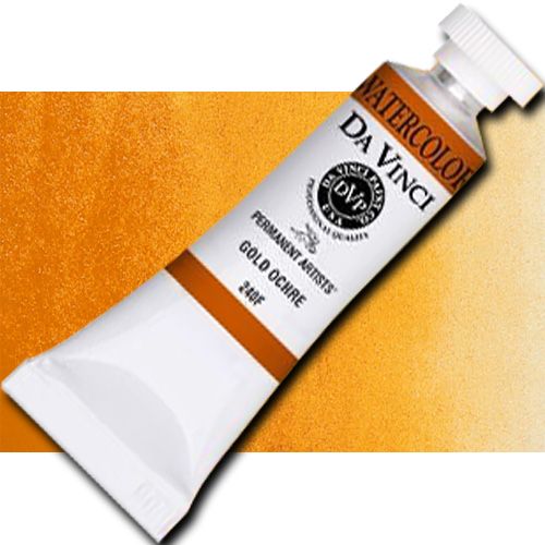Da Vinci 240F Watercolor Paint, 15ml, Gold Ochre; All Da Vinci watercolors are finely milled with a high concentration of premium pigment and dispersed in the finest quality natural gum; Expect high tinting strength, very good to excellent fade-resistance (Lightfastness I and II), and maximum vibrancy; Use straight from the tube or fill your own watercolor pans and rewet; UPC 643822240157 (DA VINCI 240F DAVINCI240F ALVIN 15ml GOLD OCHRE)