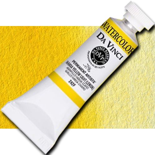 Da Vinci 242F Watercolor Paint, 15ml, Hansa Yellow Light Lemon; All Da Vinci watercolors are finely milled with a high concentration of premium pigment and dispersed in the finest quality natural gum; Expect high tinting strength, very good to excellent fade-resistance (Lightfastness I and II), and maximum vibrancy; Use straight from the tube or fill your own watercolor pans and rewet; UPC 643822242151 (DA VINCI 242F DAVINCI242F ALVIN 15ml HANSA YELLOW LIGHT LEMON)