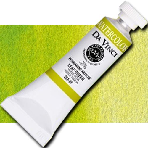 Da Vinci 252-2F Watercolor Paint, 15ml, Leaf Green; All Da Vinci watercolors have been reformulated with improved rewetting properties and are now the most pigmented watercolor in the world; Expect high tinting strength, maximum light-fastness, very vibrant colors, and an unbelievable value; Transparency rating: T=transparent, ST=semitransparent, O=opaque, SO=semi-opaque; UPC 643822252259 (DA VINCI 252-2F 2522F DAVINCI2522F ALVIN 15ml LEAF GREEN)