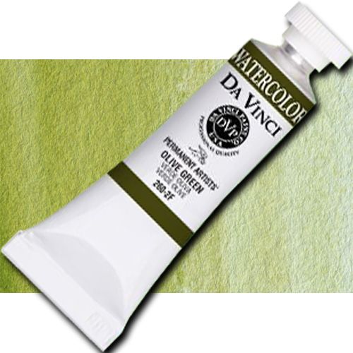 Da Vinci 260-2F Watercolor Paint, 15ml, Olive Green; All Da Vinci watercolors have been reformulated with improved rewetting properties and are now the most pigmented watercolor in the world; Expect high tinting strength, maximum light-fastness, very vibrant colors, and an unbelievable value; Transparency rating: T=transparent, ST=semitransparent, O=opaque, SO=semi-opaque; UPC 643822260254 (DA VINCI 260-2F 2602F DAVINCI2602F ALVIN 15ml OLIVE GREEN)