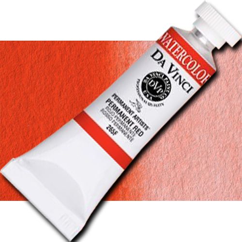 Da Vinci 265F Watercolor Paint, 15ml, Permanent Red; All Da Vinci watercolors are finely milled with a high concentration of premium pigment and dispersed in the finest quality natural gum; Expect high tinting strength, very good to excellent fade-resistance (Lightfastness I and II), and maximum vibrancy; Use straight from the tube or fill your own watercolor pans and rewet; UPC 643822265150 (DA VINCI 265F DAVINCI265F ALVIN 15ml PERMANENT RED)