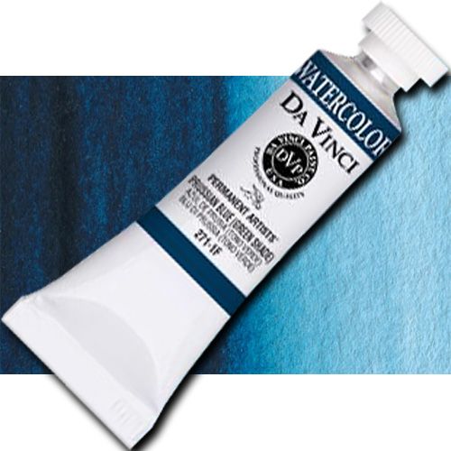 Da Vinci 271-1F Watercolor Paint, 15ml, Prussian Blue Green Shade; All Da Vinci watercolors have been reformulated with improved rewetting properties and are now the most pigmented watercolor in the world; Expect high tinting strength, maximum light-fastness, very vibrant colors, and an unbelievable value; Transparency rating: T=transparent, ST=semitransparent, O=opaque, SO=semi-opaque; UPC 643822271116 (DA VINCI 271-1F 2711F DAVINCI2711F ALVIN 15ml PRUSSIAN BLUE GREEN SHADE)