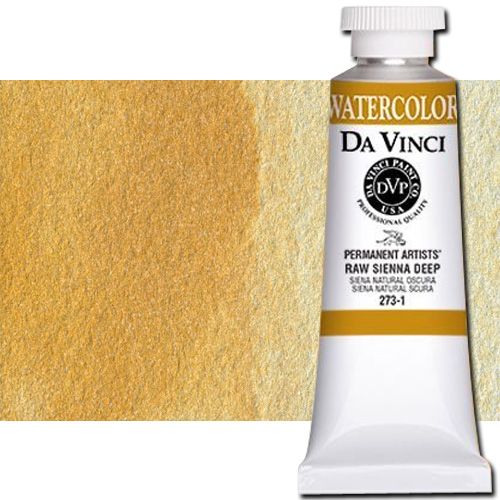 Da Vinci 273-1 Watercolor Paint, 37ml, Raw Sienna Deep; All Da Vinci watercolors have been reformulated with improved rewetting properties and are now the most pigmented watercolor in the world; Expect high tinting strength, maximum light-fastness, very vibrant colors, and an unbelievable value; Transparency rating: T=transparent, ST=semitransparent, O=opaque, SO=semi-opaque; UPC 643822273131 (DA VINCI DAV273-1 273-1 2731 37ml RAW SIENNA DEEP)