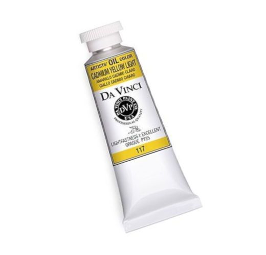 Da Vinci DAV117 Artists' Oil Color Paint 37ml Cadmium Yellow Light; All permanent with the highest resistance to fading; This collection of professional oil colors is formulated with the finest raw materials from around the world and is the only brand made using 100% ASTM pigments; Soft and creamy consistency using pure and refined linseed oil; Conforms to ASTM-4302; UPC 643822117404 (DAVINCIDAV117 DAVINCI-DAV117 ARTISTS-DAV117 PAINTING)